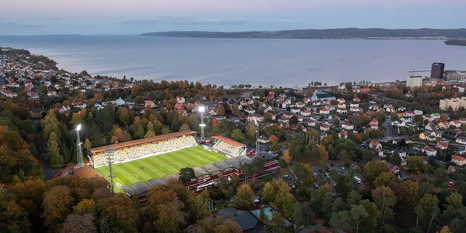 Stadsparksvallen sett ovanifrån.