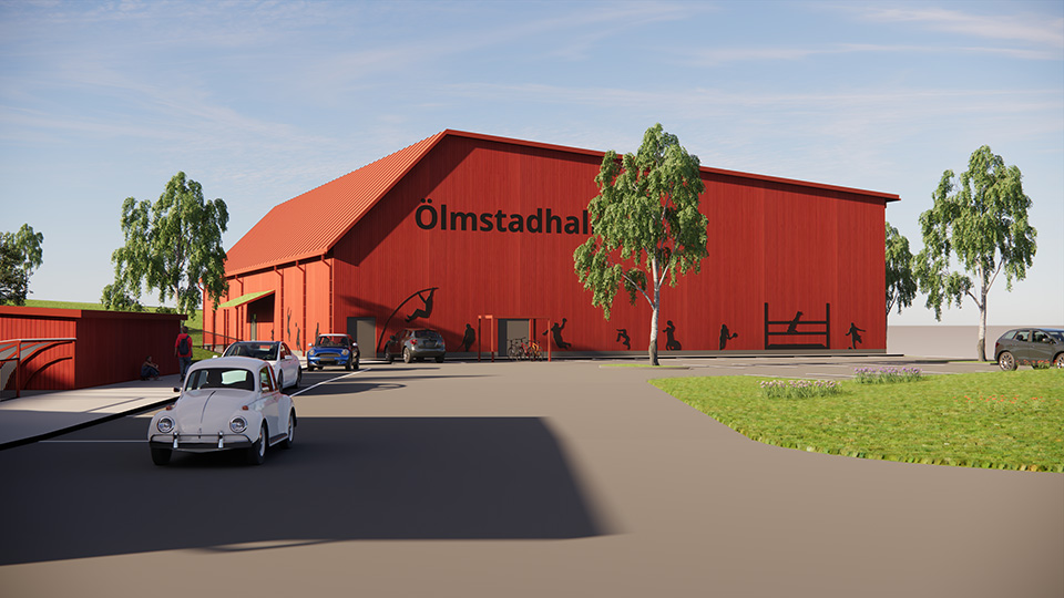 Illustration Ölmstad idrottshall.