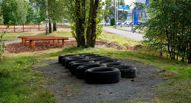 Del av hinderbanan - Ravinen - på  Rosenlund