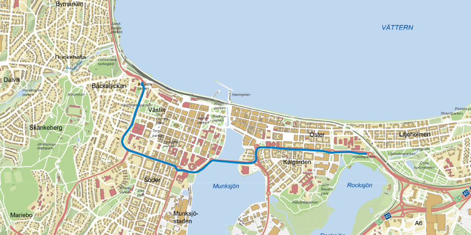 Blå markering visar var det förväntas bli högre trafikflöde än vanligt