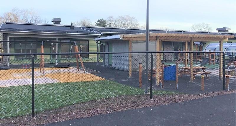 Stadsparkens förskola och utegård med gungor
