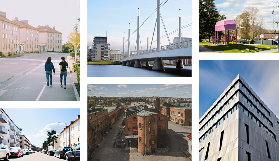 Stadsmiljöer. Bilder som visar Jönköpings kommun bildspråk.