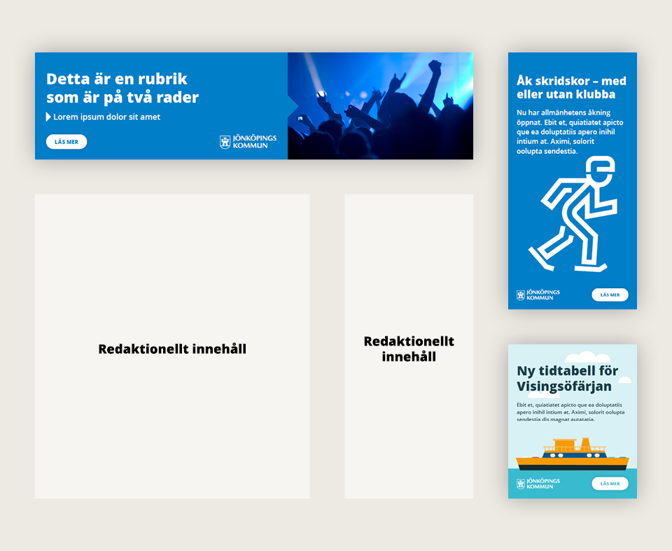 Olika varianter av annonsmallar för digitala banners.