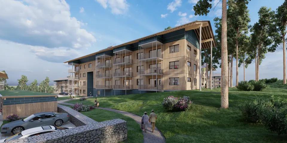 Illustration av bostadshus i Sörsjön.
