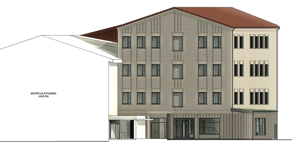 Illustration över Per Brahes tillbyggnad