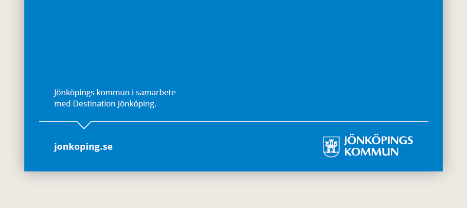Förslag på hur en sidfot på baksidan av en folder kan se
ut när det finns en sekundär avsändare som måste framgå.
