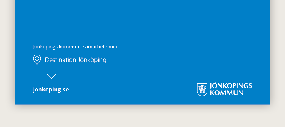 Förslag på hur en sidfot på baksidan av en folder kan se
ut när det finns krav på att den sekundära avsändarens logotyp måste
vara med.