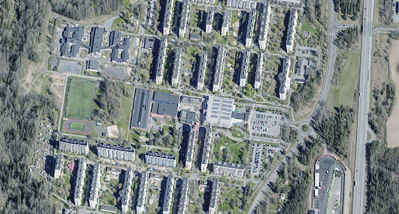 Flygfoto över Råslätt