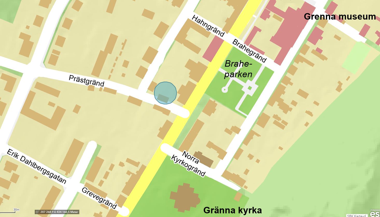 Kartbild över området.