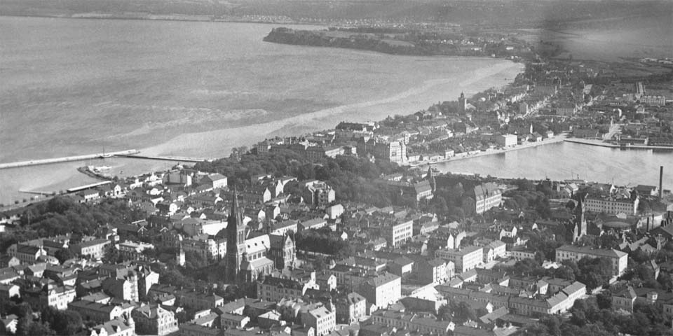 Flygfoto över Jönköping från 1935