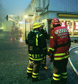 Brandingenjör vid insats.