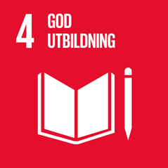 Symbol för globalt mål nr 4; God utbildning.