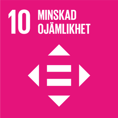 Symbol för globalt mål nr 10 om minskad ojämlikhet.