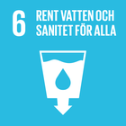 Symbol med vattenglas för globalt mål nr 6 som rent vatten och sanitet för alla.