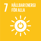 Symbol med sol för globalt mål om hållbar energi för alla.