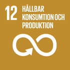 Symbol med evighetstecken för globalt mål nr 12 om hållbar konsumtion och produktion.